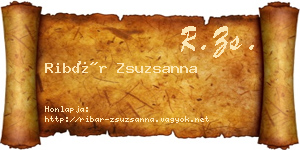Ribár Zsuzsanna névjegykártya